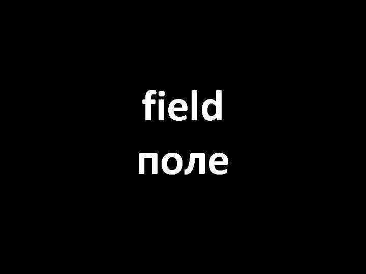 field поле 