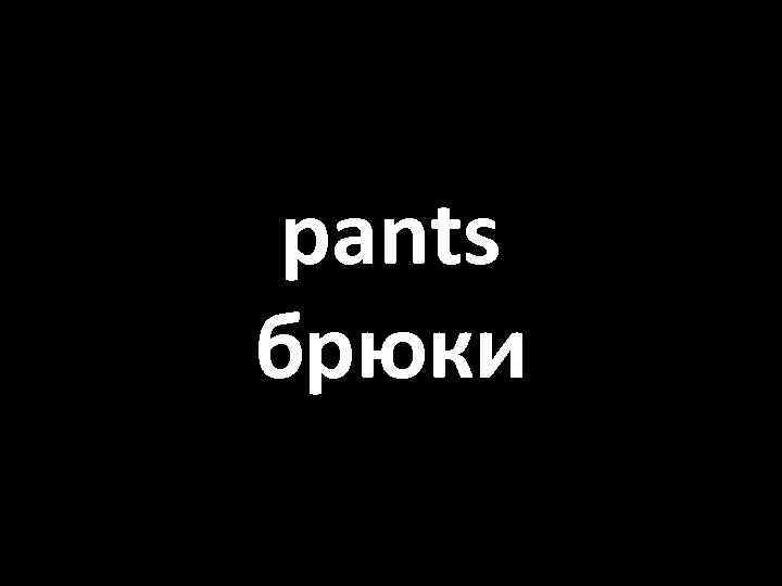 pants брюки 