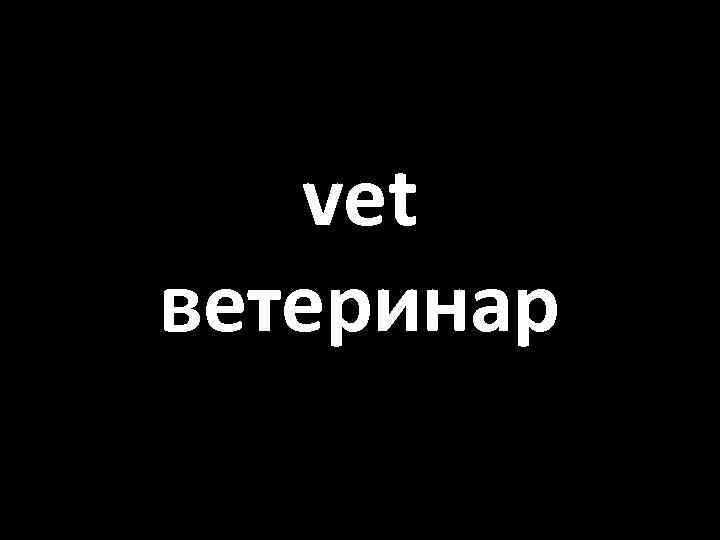 vet ветеринар 