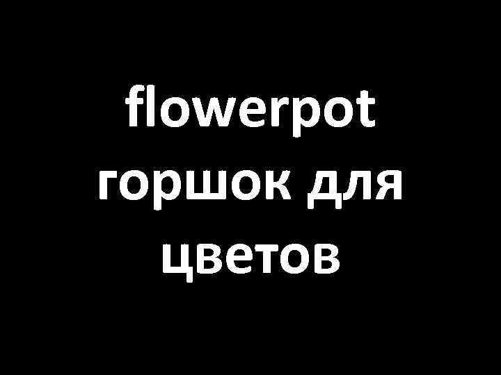 flowerpot горшок для цветов 