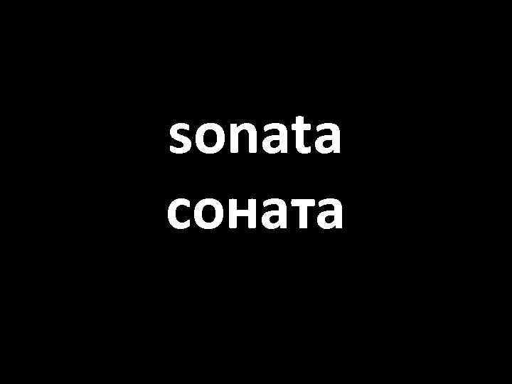 sonata соната 