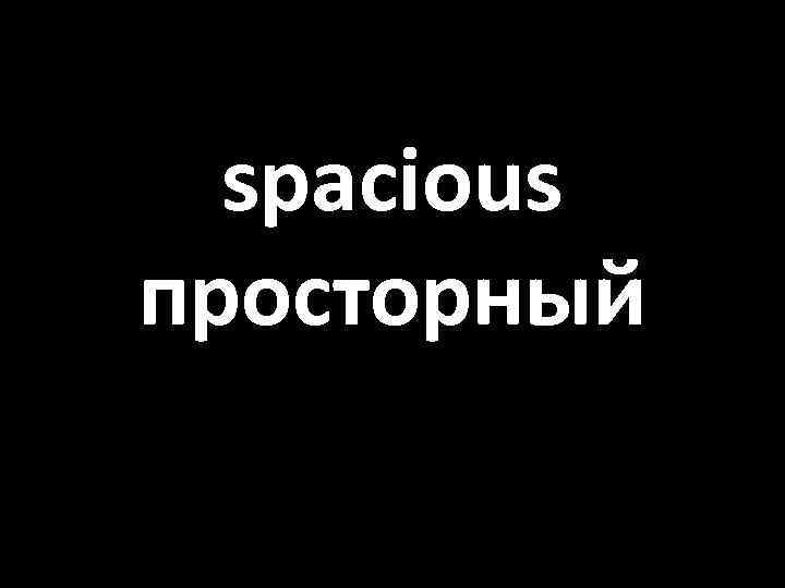 spacious просторный 
