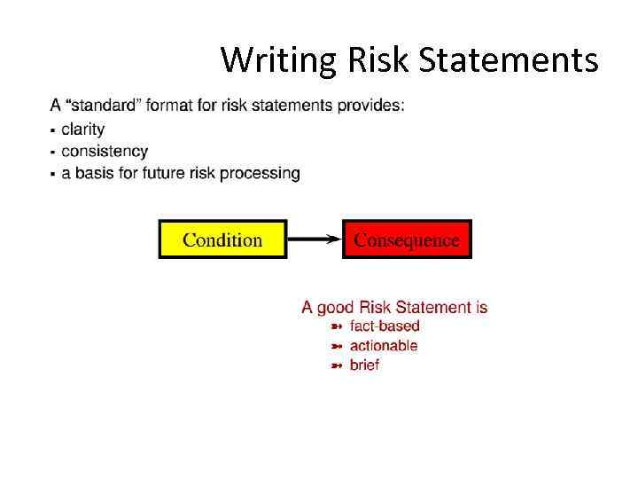 Writing Risk Statements 