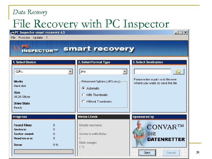 Data Recovery File Recovery with PC Inspector 38 