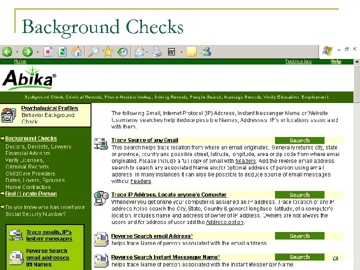 Background Checks 68 