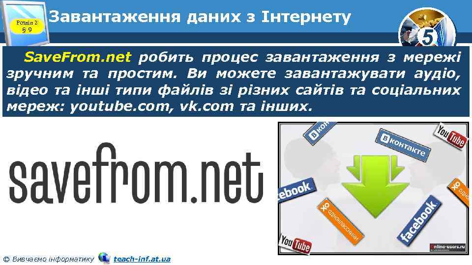 Розділ 2 § 9 Завантаження даних з Інтернету 5 Save. From. net робить процес