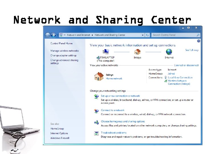 Network and Sharing Center 10 