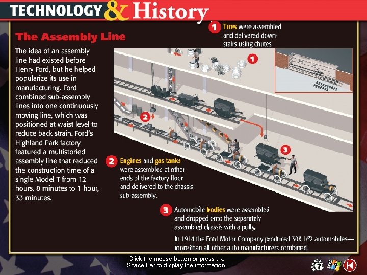 Click the mouse button or press the Space Bar to display the information. 