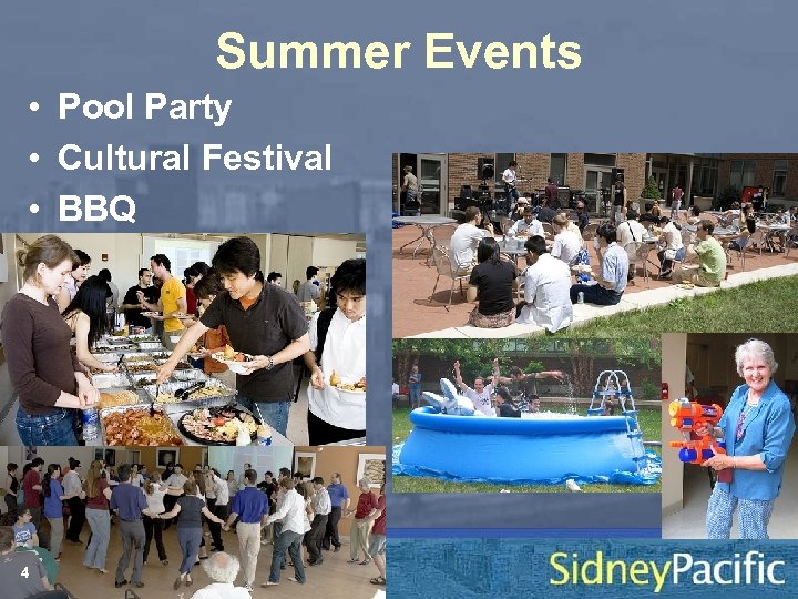 Summer Events • Pool Party • Cultural Festival • BBQ 4 