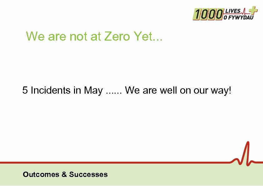 We are not at Zero Yet. . . 5 Incidents in May. . .