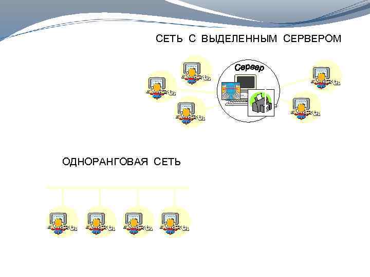 СЕТЬ С ВЫДЕЛЕННЫМ СЕРВЕРОМ ОДНОРАНГОВАЯ СЕТЬ 