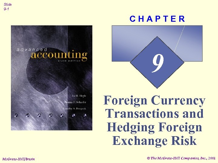 Slide 9 -1 CHAPTER 9 Foreign Currency Transactions and Hedging Foreign Exchange Risk Mc.