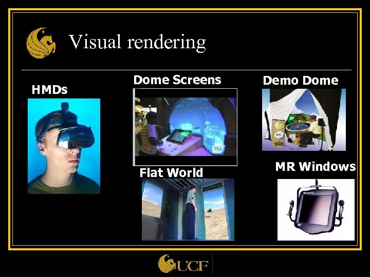 Visual rendering HMDs Dome Screens Flat World Demo Dome MR Windows 