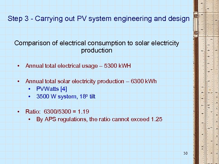 Step 3 - Carrying out PV system engineering and design Comparison of electrical consumption