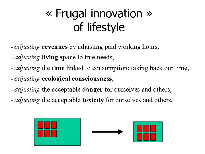 « Frugal innovation » of lifestyle - adjusting revenues by adjusting paid working