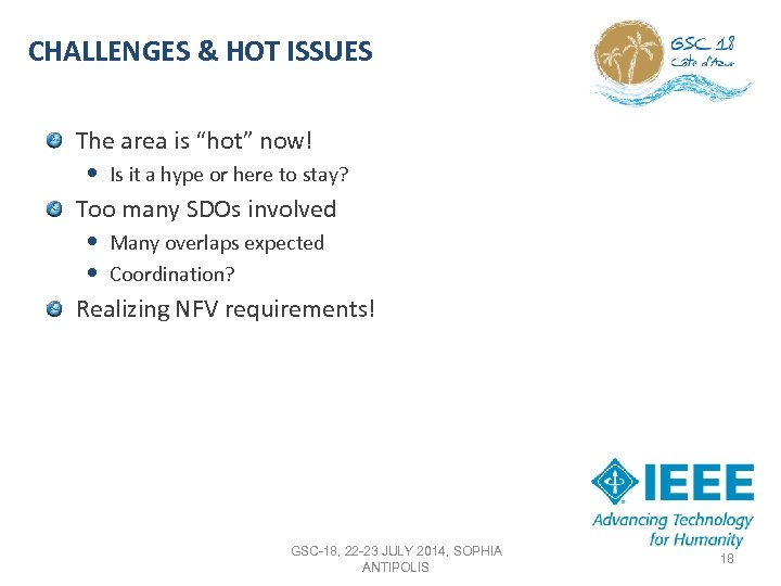 CHALLENGES & HOT ISSUES The area is “hot” now! • Is it a hype
