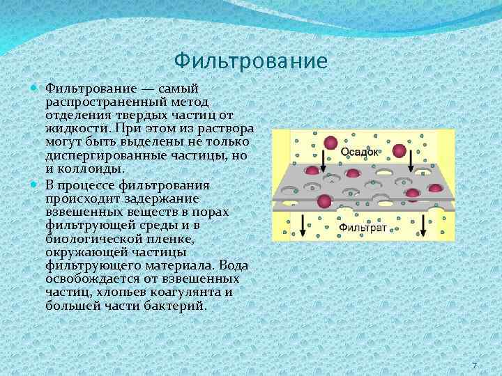 Фильтрование — самый распространенный метод отделения твердых частиц от жидкости. При этом из раствора