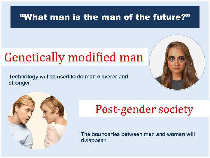 “What man is the man of the future? ” Genetically modified man Technology will