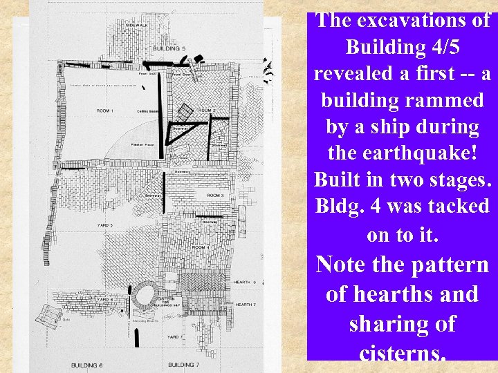 The excavations of Building 4/5 revealed a first -- a building rammed by a