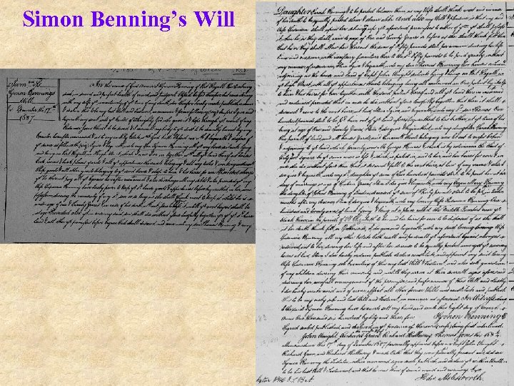 Simon Benning’s Will 