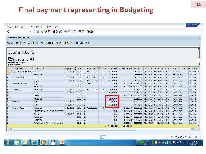 Final payment representing in Budgeting 34 