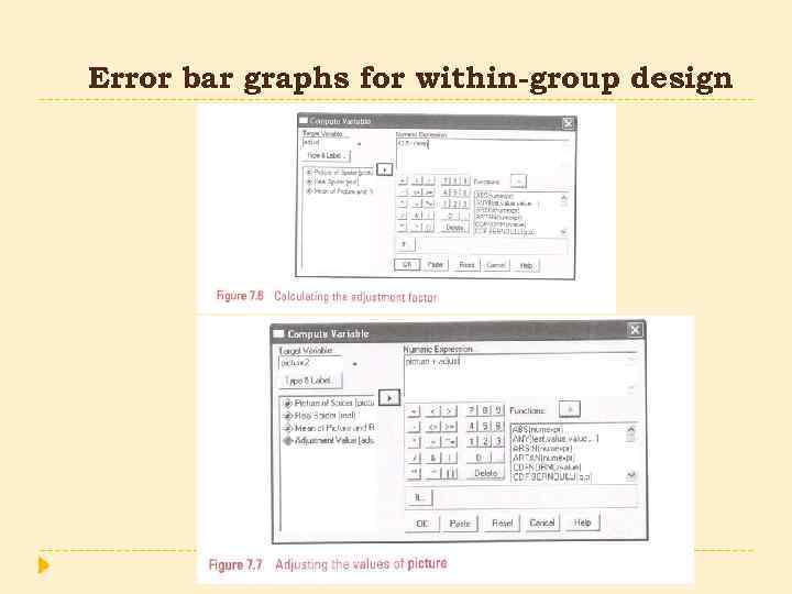 Error bar graphs for within-group design 