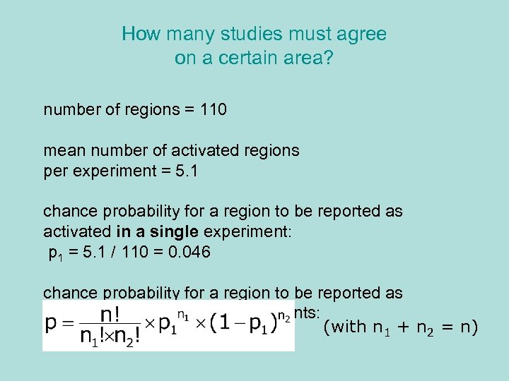 How many studies must agree on a certain area? number of regions = 110