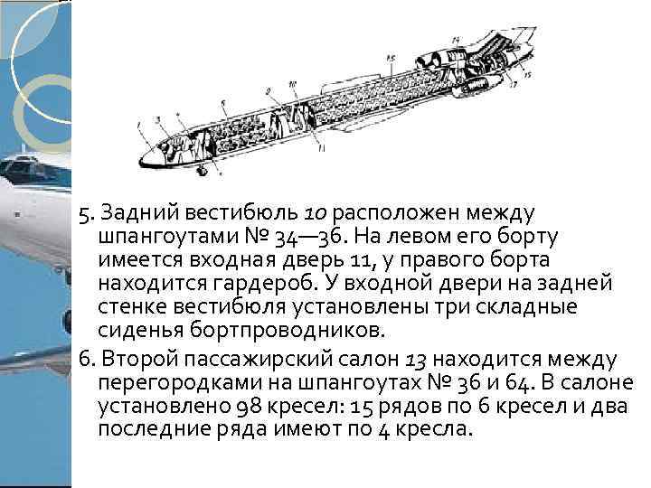 5. Задний вестибюль 10 расположен между шпангоутами № 34— 36. На левом его борту