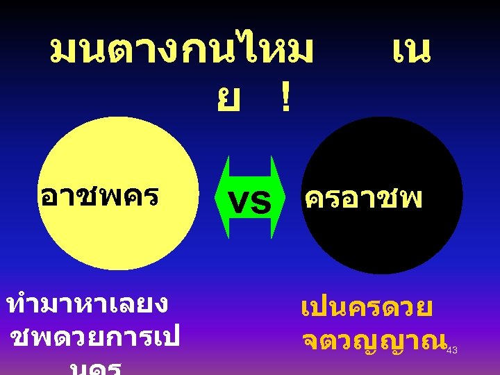มนตางกนไหม ย ! อาชพคร ทำมาหาเลยง ชพดวยการเป vs เน ครอาชพ เปนครดวย จตวญญาณ 43 