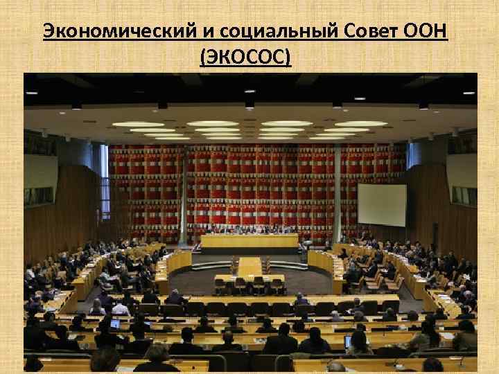 Экономический и социальный Совет ООН (ЭКОСОС) 