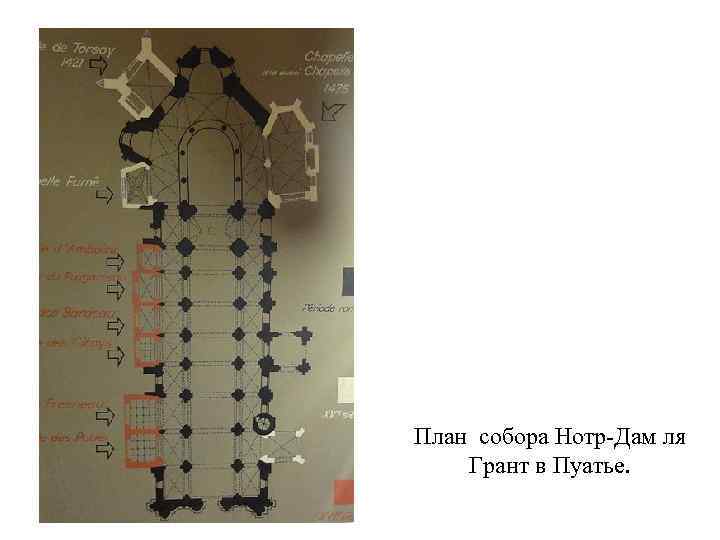 План собора Нотр-Дам ля Грант в Пуатье. 