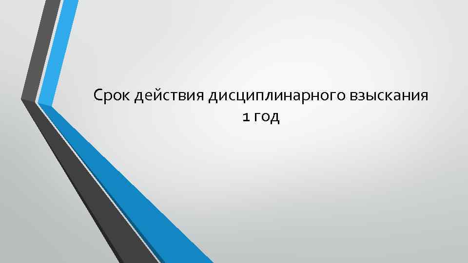 Срок действия дисциплинарного взыскания 1 год 