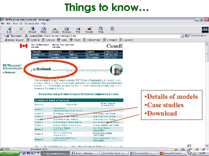 Things to know… • Details of models • Case studies • Download 65 