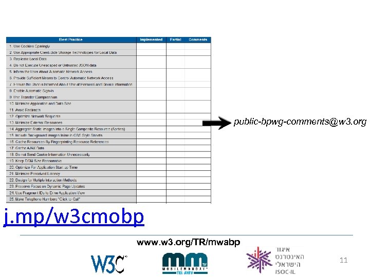 public-bpwg-comments@w 3. org j. mp/w 3 cmobp www. w 3. org/TR/mwabp 11 