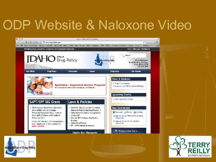 ODP Website & Naloxone Video 