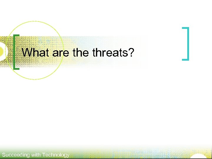 What are threats? Succeeding with Technology 