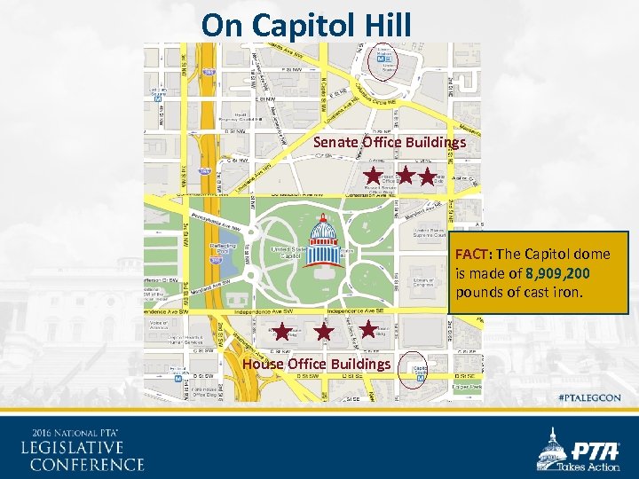 On Capitol Hill Senate Office Buildings FACT: The Capitol dome is made of 8,