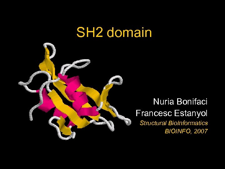 SH 2 domain Nuria Bonifaci Francesc Estanyol Structural Bio. Informatics BIOINFO, 2007 