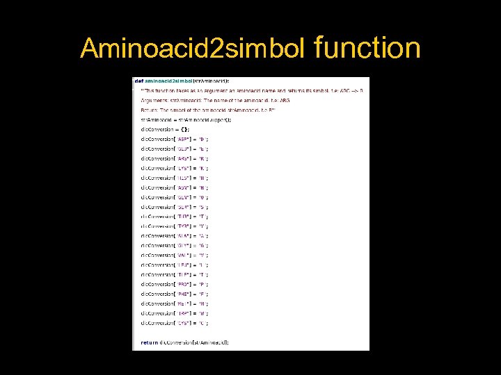 Aminoacid 2 simbol function 