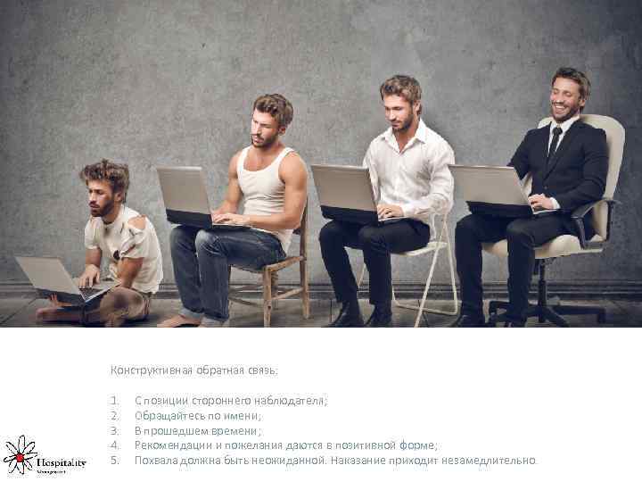 Конструктивная обратная связь: 1. 2. 3. 4. 5. С позиции стороннего наблюдателя; Обращайтесь по