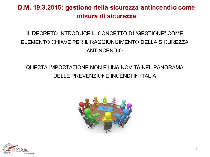 D. M. 19. 3. 2015: gestione della sicurezza antincendio come misura di sicurezza IL