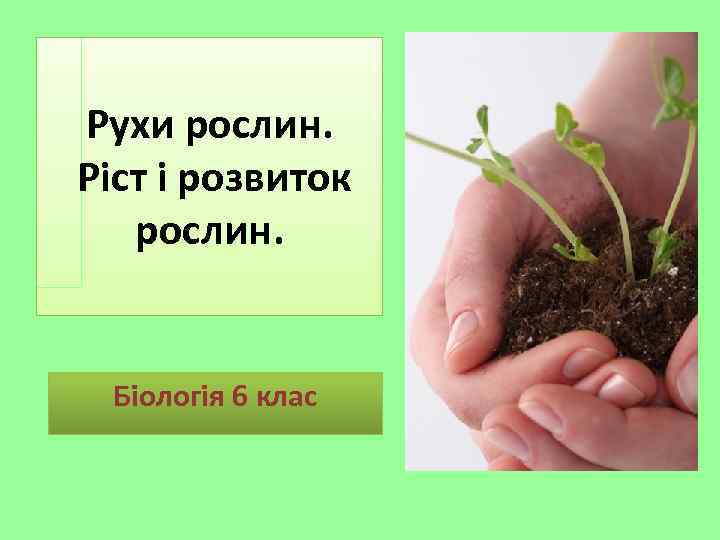 Рухи рослин. Ріст і розвиток рослин. Біологія 6 клас 
