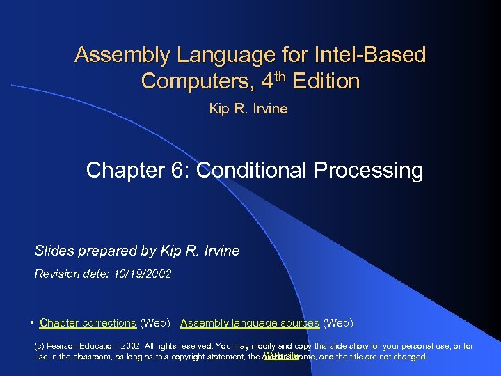 Assembly Language For Intel Based Computers 4 Th Edition