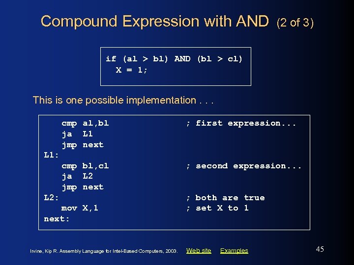 Compound Expression with AND (2 of 3) if (al > bl) AND (bl >