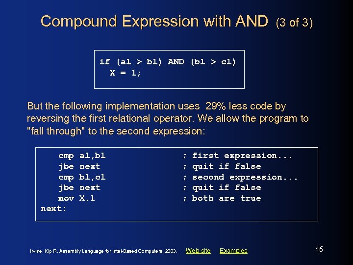 Compound Expression with AND (3 of 3) if (al > bl) AND (bl >