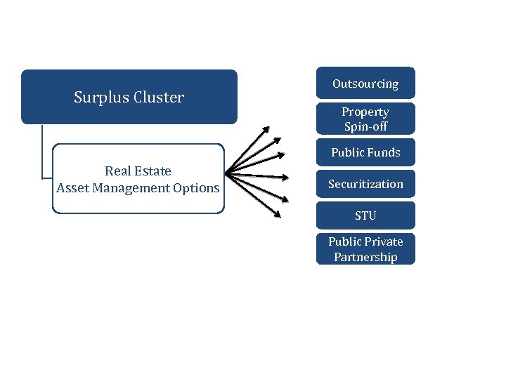 Surplus Cluster Outsourcing Property Spin-off Public Funds Real Estate Asset Management Options Securitization STU