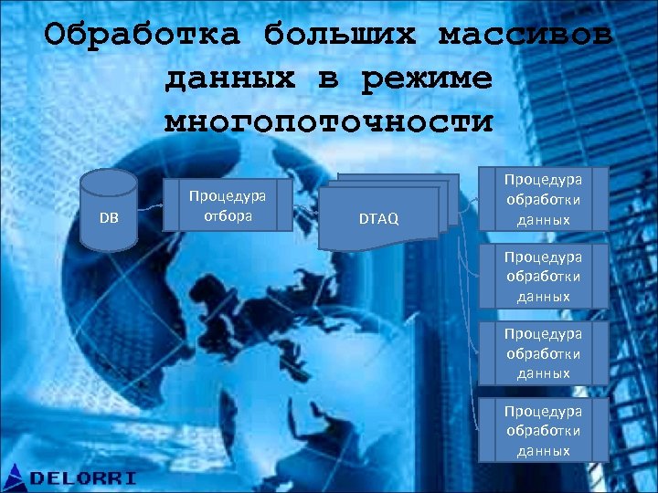 Обработка больших массивов данных в режиме многопоточности DB Процедура отбора DTAQ Процедура обработки данных