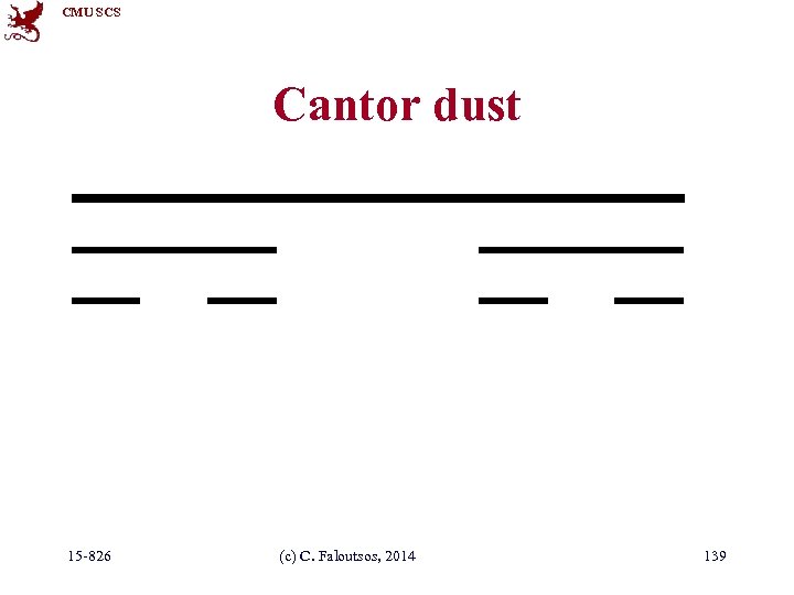 CMU SCS Cantor dust 15 -826 (c) C. Faloutsos, 2014 139 