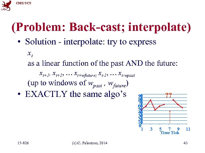CMU SCS (Problem: Back-cast; interpolate) • Solution - interpolate: try to express xt as