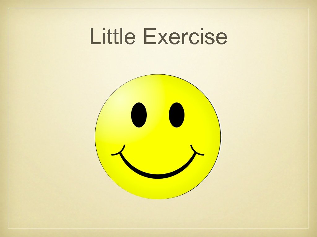 Little Exercise 
